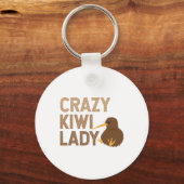 New Zealand Crazy Kiwi Lady Funny Gift Idea Sleutelhanger (Voorkant)