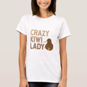 New Zealand Crazy Kiwi Lady Funny Gift Idea T-shirt