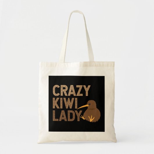 New Zealand Crazy Kiwi Lady Funny Gift Idea Tote Bag (Voorkant)