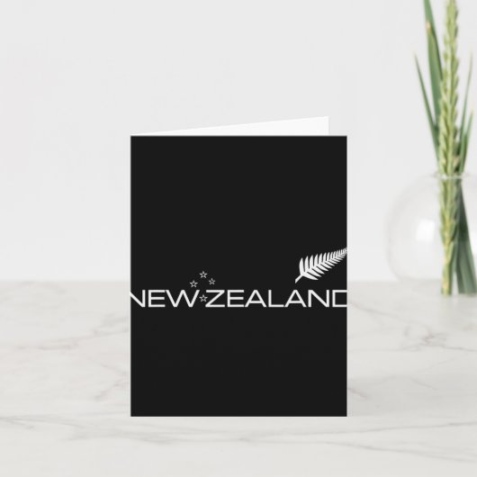 New Zealand Fern Flag Athletic Srts Style Tee Kaart (Voorkant)
