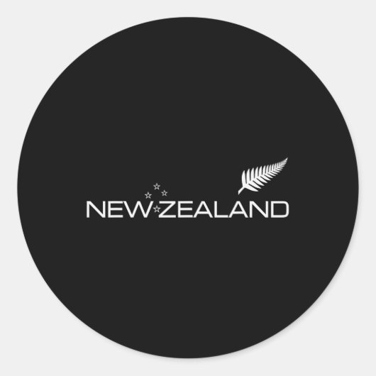 New Zealand Fern Flag Athletic Srts Style Tee Ronde Sticker (Voorkant)
