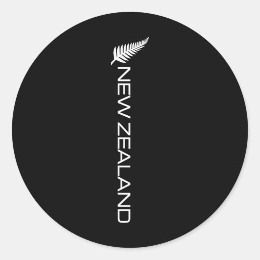 New Zealand Fern Flag Athletic Srts Vertical Style Ronde Sticker (Voorkant)