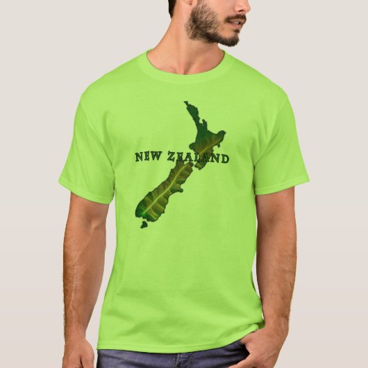 New Zealand Fern Map T-Shirt (Voorkant)