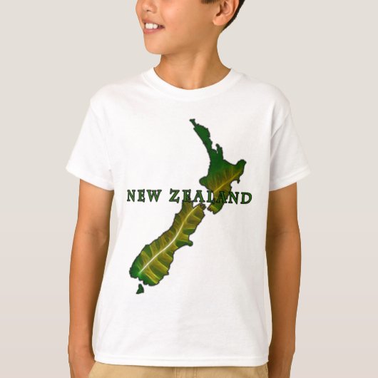 New Zealand Fern Map T-Shirt (Voorkant)