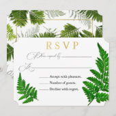 New Zealand Fern RSVP-kaart Kaart (Voorkant / Achterkant)