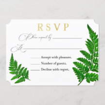 New Zealand Fern RSVP-kaart
