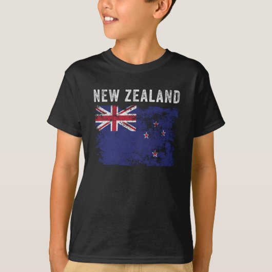 New Zealand Flag Distressed T-shirt (Voorkant)