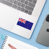 New Zealand Flag Sticker (Laptop met iPhone)