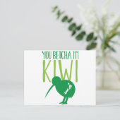 NEW ZEALAND FUNNY You BETCHYA I'm KIWI bird Briefkaart (Staand voorkant)