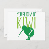 NEW ZEALAND FUNNY You BETCHYA I'm KIWI bird Briefkaart (Voorkant / Achterkant)