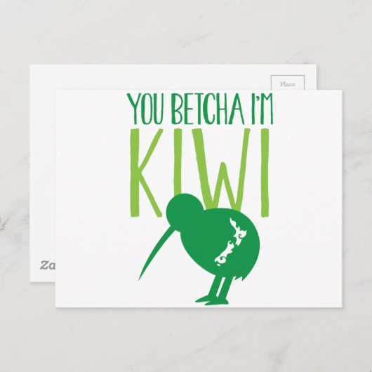 NEW ZEALAND FUNNY You BETCHYA I'm KIWI bird Briefkaart (Voorkant / Achterkant)