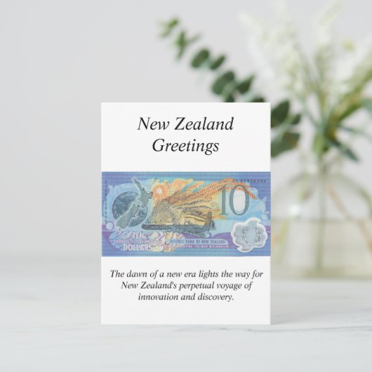 New Zealand Greetings Card - Herdenkingsnota Briefkaart (Staand voorkant)