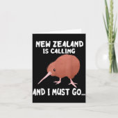 New Zealand Is Calling Kiwi Bird Wildlife Animal  Kaart (Voorkant)