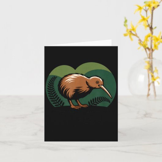 New Zealand Kiwi Bird Kaart (Gele Bloem)