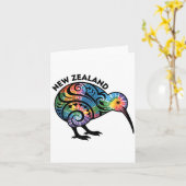 New Zealand Kiwi Bird  Kaart (Gele Bloem)