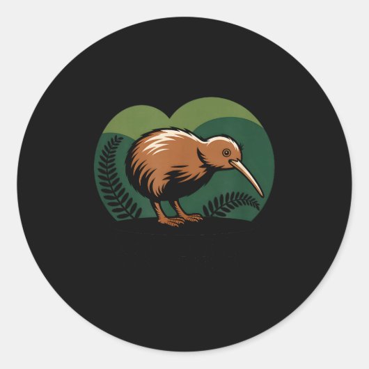 New Zealand Kiwi Bird  Ronde Sticker (Voorkant)