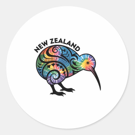 New Zealand Kiwi Bird Ronde Sticker (Voorkant)