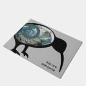 NEW ZEALAND KIWI BLACK PAUA FERN KORU KIA ORA NZ DEURMAT (Schuin)