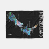 New Zealand Kiwi Detailed Map Fleece Deken (Voorkant (Horizontaal))