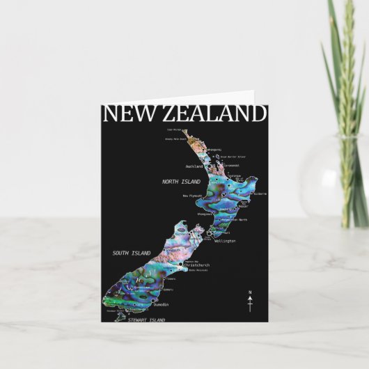 New Zealand Kiwi Detailed Map Kaart (Voorkant)