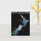 New Zealand Kiwi Detailed Map Kaart (Gele Bloem)