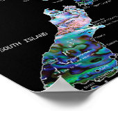 New Zealand Kiwi Detailed Map Poster (Hoek)