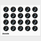 New Zealand Kiwi Detailed Map  Ronde Sticker (Vel)