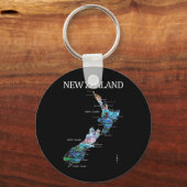 New Zealand Kiwi Detailed Map Sleutelhanger (Voorkant)