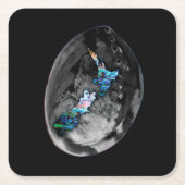 NEW ZEALAND KIWI MAP PAUA KARTONNEN ONDERZETTERS (Voorkant)