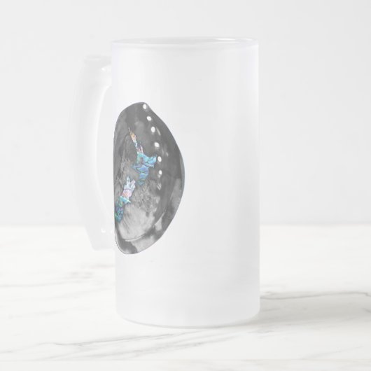 NEW ZEALAND KIWI MAP PAUA MATGLAS BIERPUL (Voorkant links)