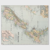 New Zealand Map (1892) New Zealander Cadeaupapier (Vlak)