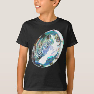 NEW ZEALAND MAP KIA ORA PAUA SHELL NZ KIWI AS T-SHIRT