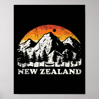 New Zealand Mountain Hiker Gift New Zealand  Poster