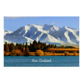 New Zealand Mountain Landscape Perfect Poster (Voorkant)