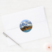 New Zealand Mountain Landscape Ronde Sticker (Envelop)