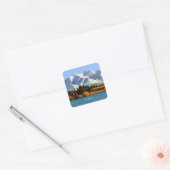 New Zealand Mountain Landscape Vierkante Sticker (Envelop)