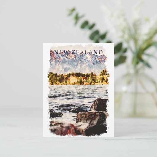 New Zealand Nature Wildlife Travel Briefkaart (Staand voorkant)