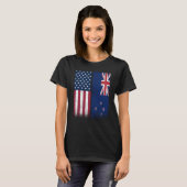 New Zealand New Zealand American Flags Proud USA T-shirt (Voorkant volledig)