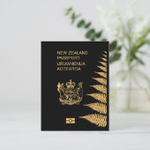 New Zealand passport Briefkaart (Staand voorkant)