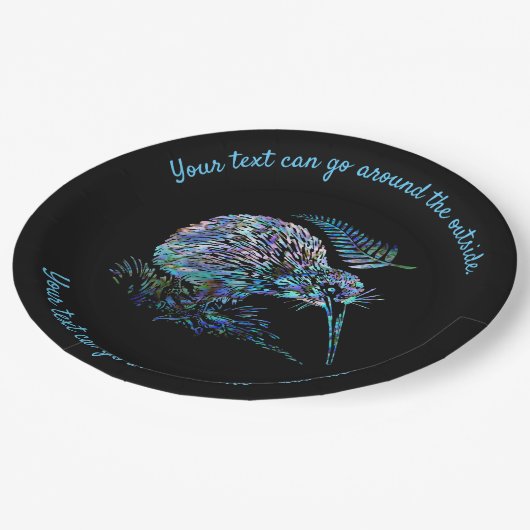 NEW ZEALAND PAUA KIWI PAPIEREN BORDJE (Gekanteld)