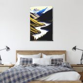 New Zealand River Valley - Canvas Print (Insitu (Slaapkamer))