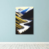 New Zealand River Valley - Canvas Print (Insitu (Houten vloer))