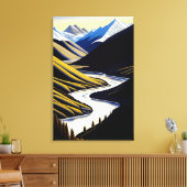 New Zealand River Valley - Canvas Print (Insitu (Woonkamer))