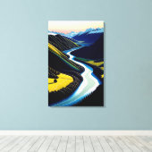 New Zealand River Valley - Canvas Print (Insitu (Houten vloer))