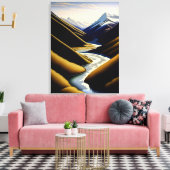 New Zealand River Valley - Canvas Print (Insitu (Woonkamer))