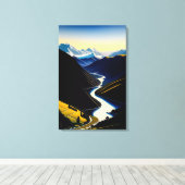New Zealand River Valley - Canvas Print (Insitu (Houten vloer))