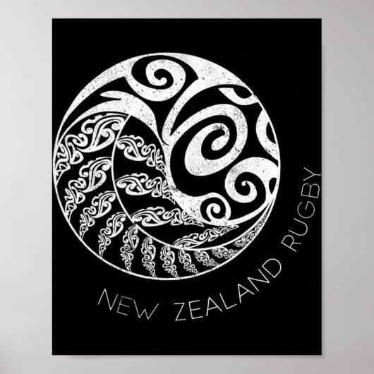 New Zealand Rugby Maori Insred Kiwi &amp; Silver F Poster (Voorkant)