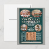 New Zealand Shipping Co. Vintage Poster Briefkaart (Voorkant / Achterkant)