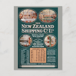 New Zealand Shipping Co. Vintage Poster Briefkaart