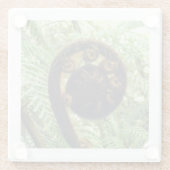 New Zealand Souvenir Fern Koru Foto Glazen Onderzetter (Achterkant)